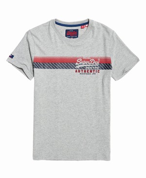 Superdry Vintage Authentic Chest Stripe Férfi Pólók Szürke | SGHMP6794